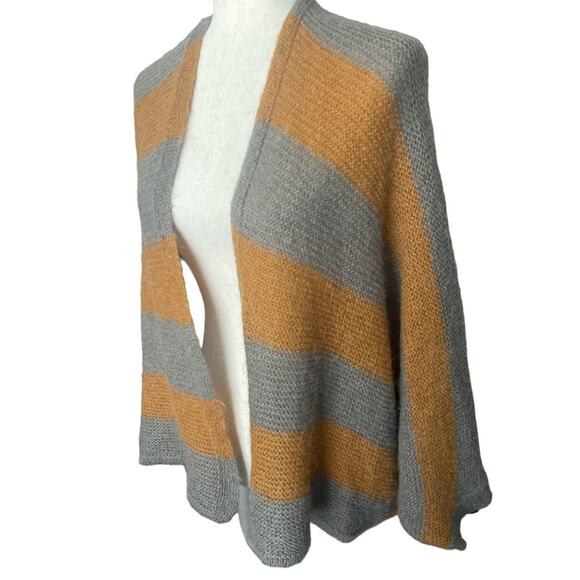 Lush Vintage Pumpkin/Gray Striped Sweater/Cocoon - Picture 2 of 7